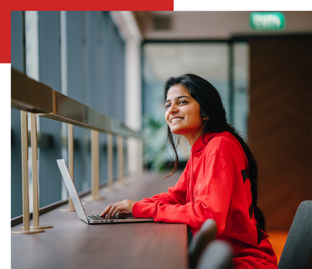 Girl working on laptop